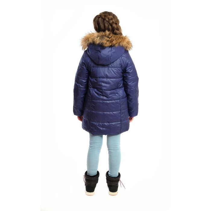 Полупальто для девочки, рост 152 см, цвет черничный