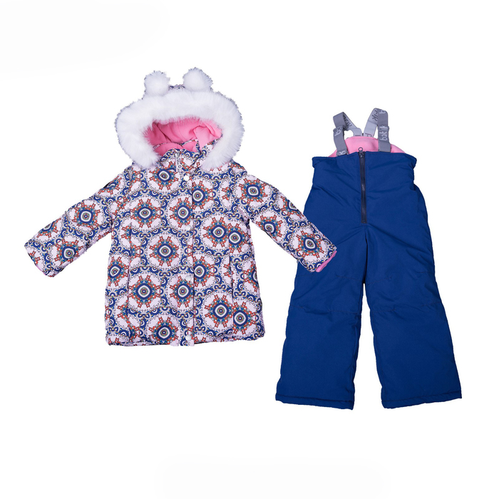 Комплект для девочки, рост 116 см, цвет бежевый синий