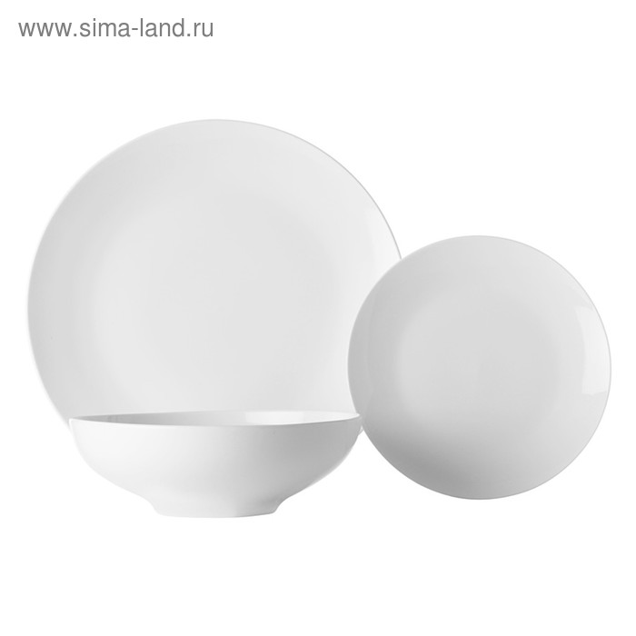 Набор тарелок «Белая коллекция», 12 предметов на 4 персоны
