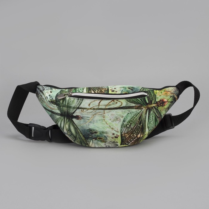 Сумка женская «Стрекозы», отдел на молнии, наружный карман, поясной ремень