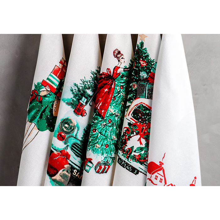 Комплект полотенец для кухни Spany 35x61 2шт, рогожка, хл.100%, Машина с подарками 1