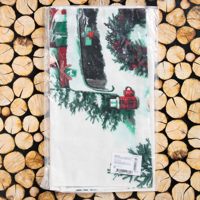 Комплект полотенец для кухни Spany 35x61 2шт, рогожка, хл.100%, Машина с подарками 1