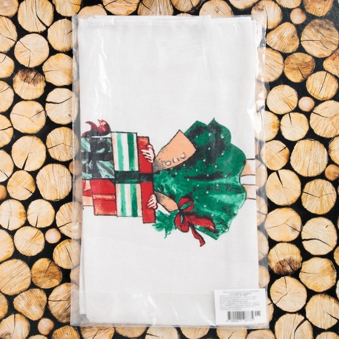 Комплект полотенец для кухни Spany 35x61 2шт, рогожка, хл.100%, Девушка с подарками