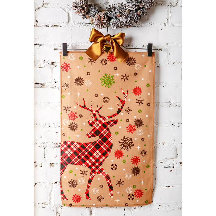 Комплект полотенец для кухни Spany 35x61 2шт, рогожка, хл.100%, Олень 1