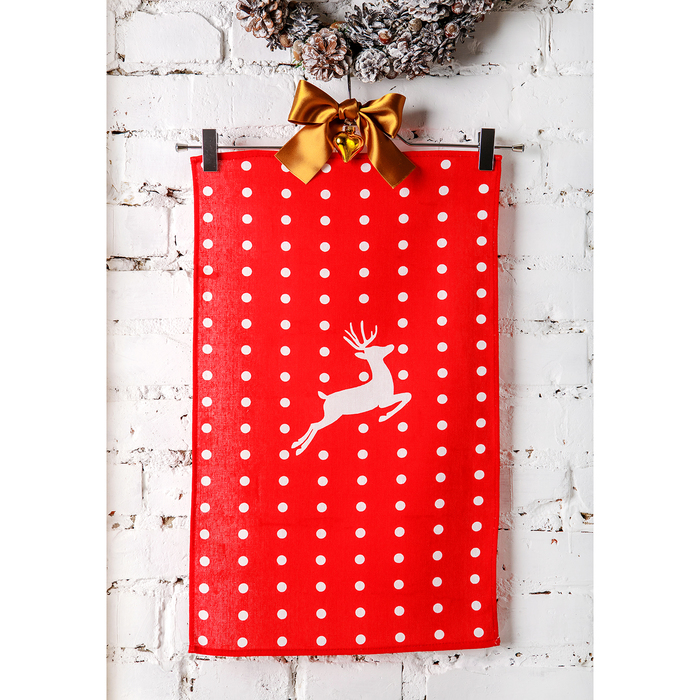 Комплект полотенец для кухни Spany 35x61 2шт, рогожка, хл.100%, Олень 3