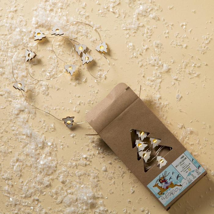 НИТЬ, 2 м, "Роса", с насад, "Ёлка белая", LED-20-3V, 2*АА (не в компл), фиксинг, Т/БЕЛЫЙ