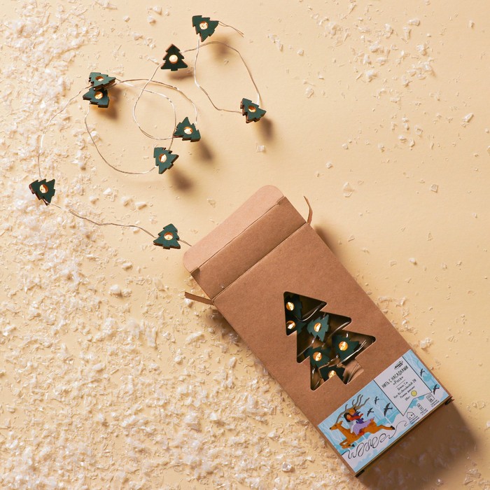 НИТЬ, 2 м, "Роса", с насад, "Ёлка синяя", LED-20-3V, 2*АА (не в компл), фиксинг, Т/БЕЛЫЙ