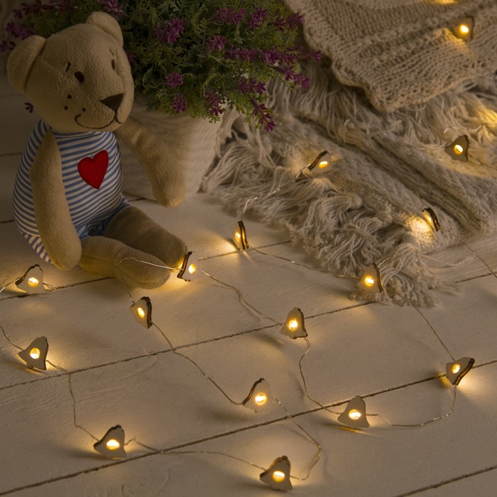 НИТЬ, 2 м, "Роса", с насад, "Колокольчик белый",LED-20-3V, 2*АА(не в компл),фиксинг,Т/БЕЛЫЙ