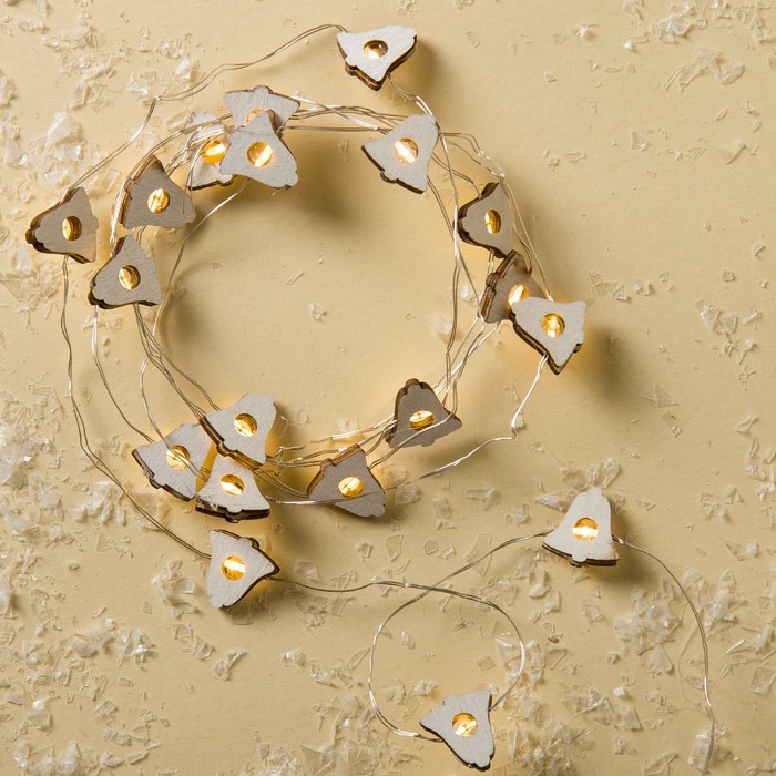 НИТЬ, 2 м, "Роса", с насад, "Колокольчик белый",LED-20-3V, 2*АА(не в компл),фиксинг,Т/БЕЛЫЙ