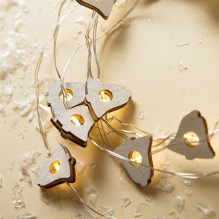 НИТЬ, 2 м, "Роса", с насад, "Колокольчик белый",LED-20-3V, 2*АА(не в компл),фиксинг,Т/БЕЛЫЙ