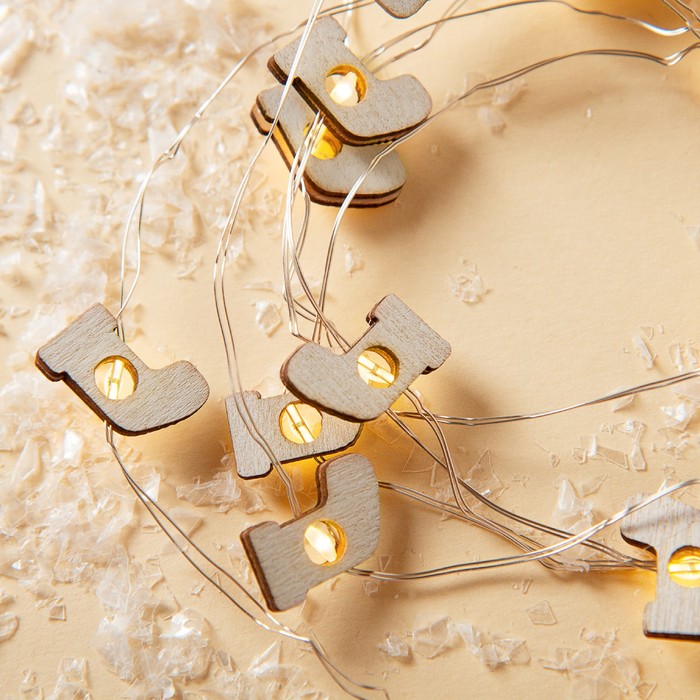 НИТЬ, 2 м, "Роса", с насад, "Носок белый", LED-20-3V, 2*АА (не в компл), фиксинг, Т/БЕЛЫЙ