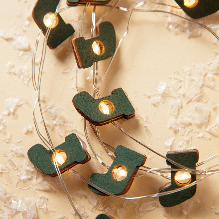 НИТЬ, 2 м, "Роса", с насад, "Носок синий", LED-20-3V, 2*АА (не в компл), фиксинг, Т/БЕЛЫЙ