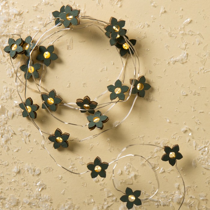 НИТЬ, 2 м, "Роса", с насад, "Цветок синий", LED-20-3V, 2*АА (не в компл), фиксинг, Т/БЕЛЫЙ