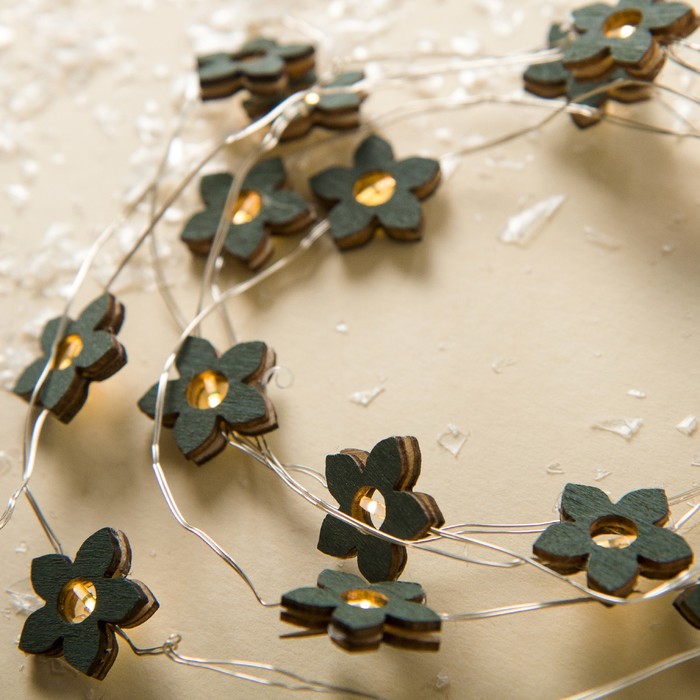 НИТЬ, 2 м, "Роса", с насад, "Цветок синий", LED-20-3V, 2*АА (не в компл), фиксинг, Т/БЕЛЫЙ