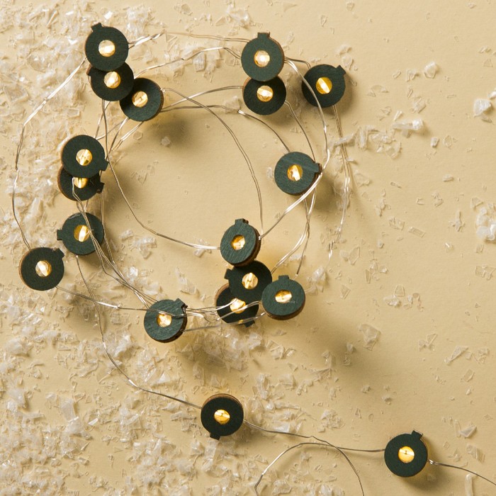 НИТЬ, 2 м, "Роса", с насад, "Шарик синий", LED-20-3V, 2*АА (не в компл), фиксинг, Т/БЕЛЫЙ