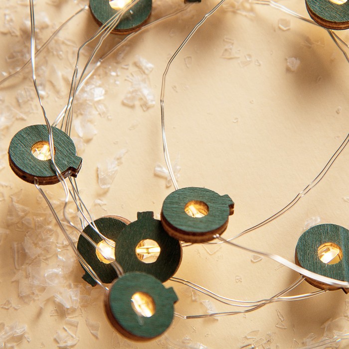 НИТЬ, 2 м, "Роса", с насад, "Шарик синий", LED-20-3V, 2*АА (не в компл), фиксинг, Т/БЕЛЫЙ