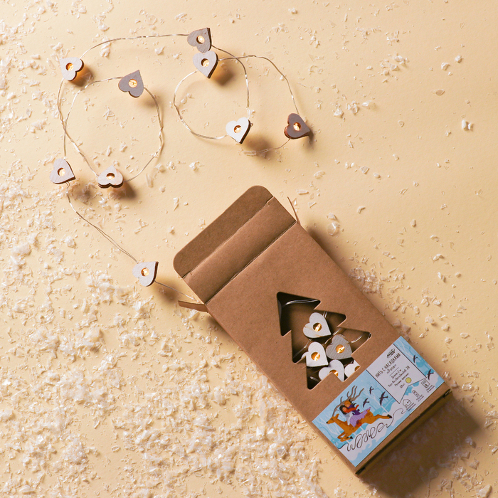 НИТЬ, 2 м, "Роса", с насад, "Сердце белое", LED-20-3V, 2*АА (не в компл), фиксинг, Т/БЕЛЫЙ