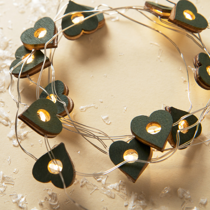 НИТЬ, 2 м, "Роса", с насад, "Сердце синее", LED-20-3V, 2*АА (не в компл), фиксинг, Т/БЕЛЫЙ