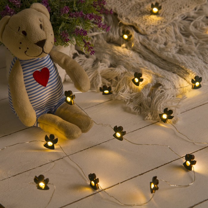 НИТЬ, 2 м, "Роса", с насад, "Ангел синий", LED-20-3V, 2*АА (не в компл), фиксинг, Т/БЕЛЫЙ