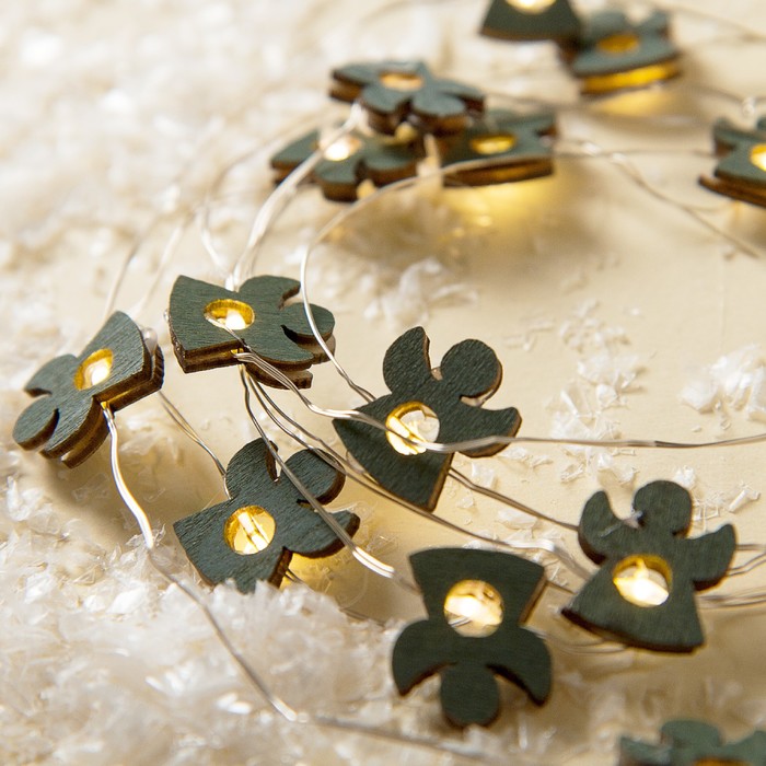 НИТЬ, 2 м, "Роса", с насад, "Ангел синий", LED-20-3V, 2*АА (не в компл), фиксинг, Т/БЕЛЫЙ