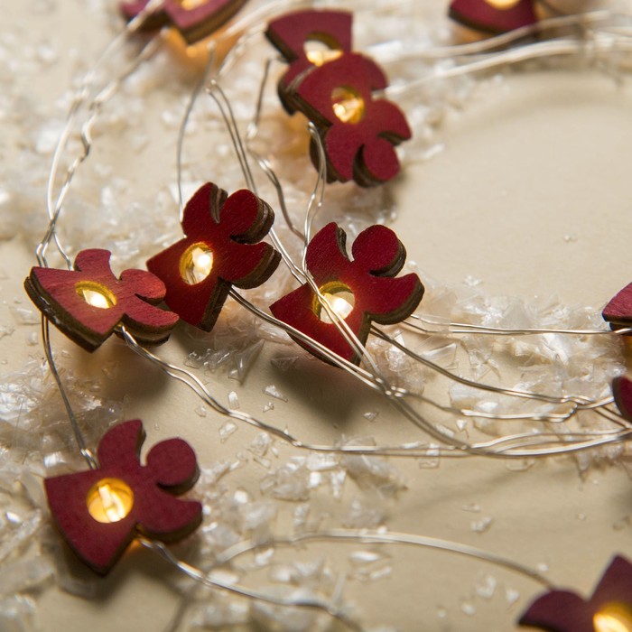 НИТЬ, 2 м, "Роса", с насад, "Ангел красный", LED-20-3V, 2*АА (не в компл), фиксинг, Т/БЕЛЫЙ