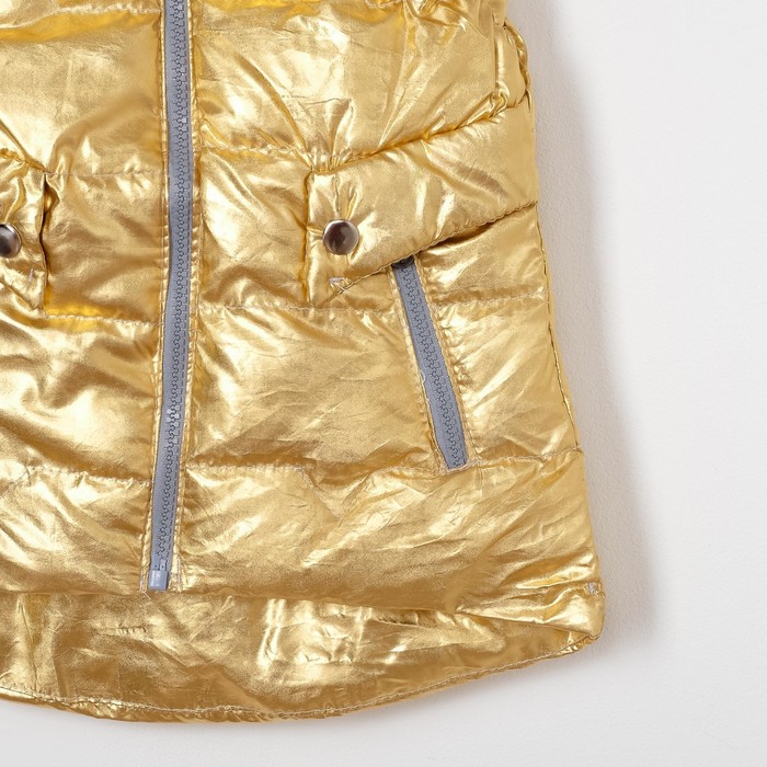 Жилет для девочки с капюшоном, без клапанов Т-12, желтое золото, рост 134-140 (36)