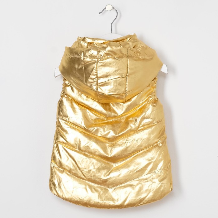 Жилет для девочки с капюшоном, без клапанов Т-12, желтое золото, рост 140-146 (38)