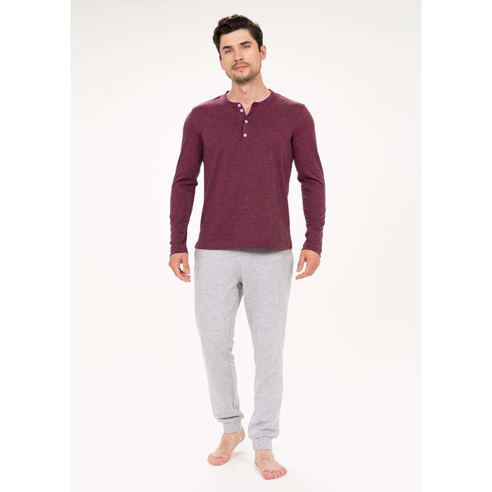 Футболка мужская AW18-BGUZ-591 цвет бордовый, р-р 50-52