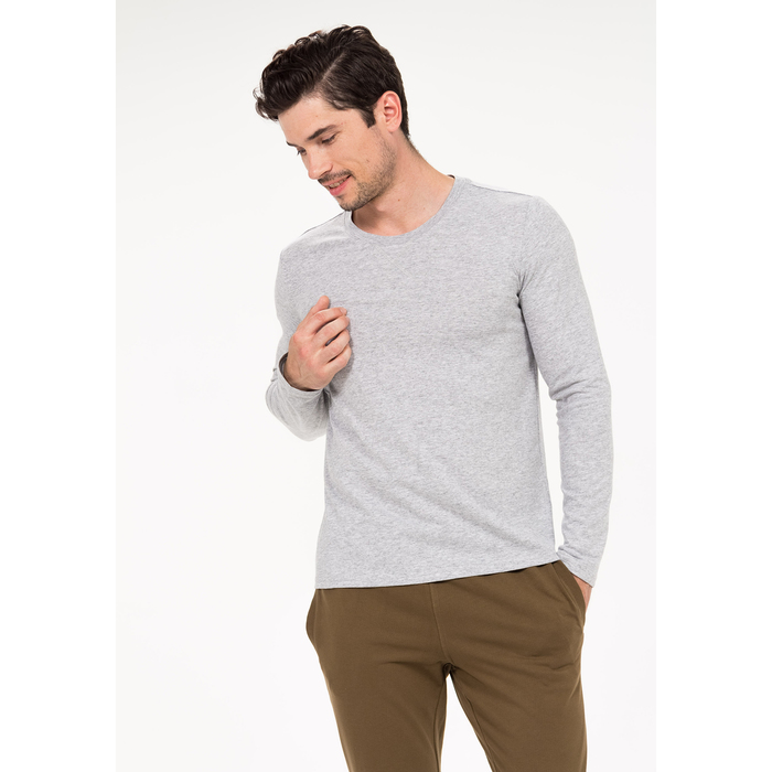 Футболка мужская AW18-BGUZ-590А цвет светло-серый меланж, р-р 54-56