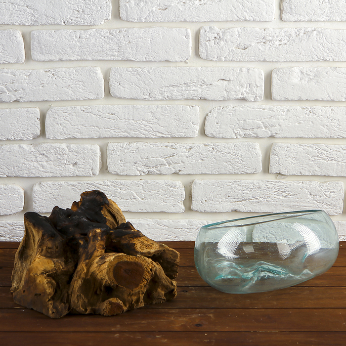 Вазон стекло на дереве "Забота" 20х30х25 см