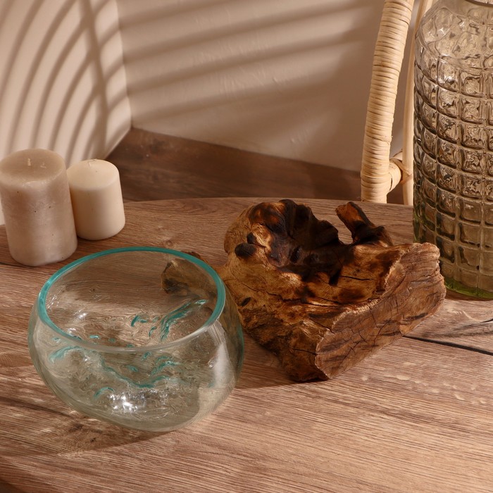 Вазон стекло на дереве "Забота" 20х30х25 см