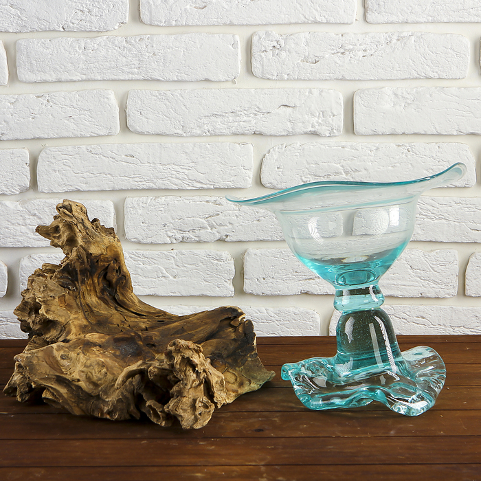 Вазон стекло на дереве "Флора" 30х30х30 см