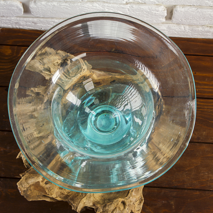 Вазон стекло на дереве "Флора" 30х30х30 см