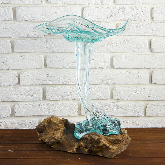 Вазон стекло на дереве "Прелесть" 38х30х25 см