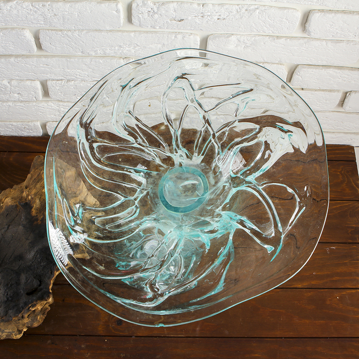 Вазон стекло на дереве "Прелесть" 38х30х25 см