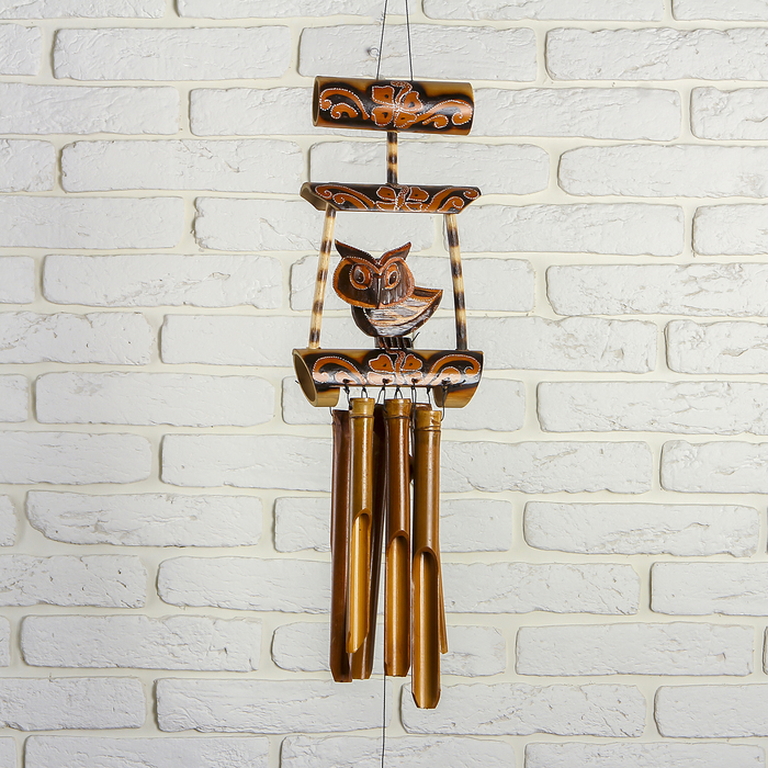 Музыка ветра бамбук "Сова в замке" 5,5х20х50 см