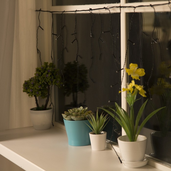 БАХРОМА, Ш:3 м, В:0.5 м, Н.Т. LED-80-220V, 8 режимов, КРАСНЫЙ