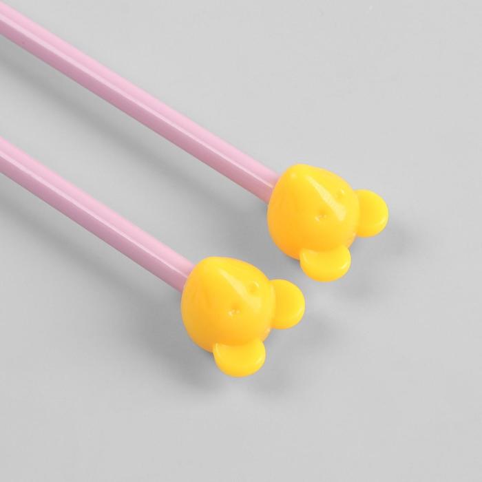 Спицы для вязания "Мышки", детские, прямые, 20см, d=3,5мм, 2шт