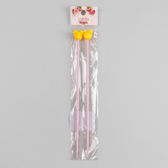 Спицы для вязания "Мышки", детские, прямые, 20см, d=3,5мм, 2шт