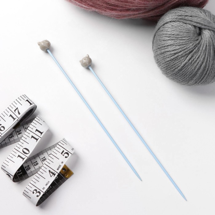 Спицы для вязания "Коты", детские, прямые, 20см, d=2,5мм, 2шт