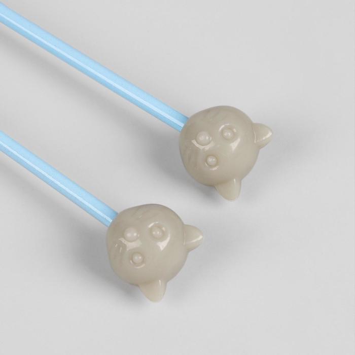 Спицы для вязания "Коты", детские, прямые, 20см, d=2,5мм, 2шт