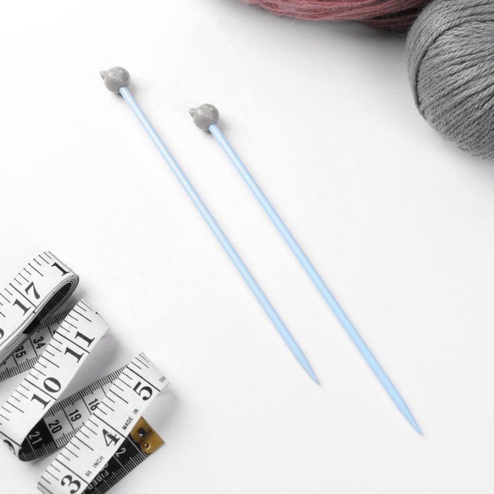 Спицы для вязания "Коты", детские, прямые, 20см, d=4,5мм, 2шт