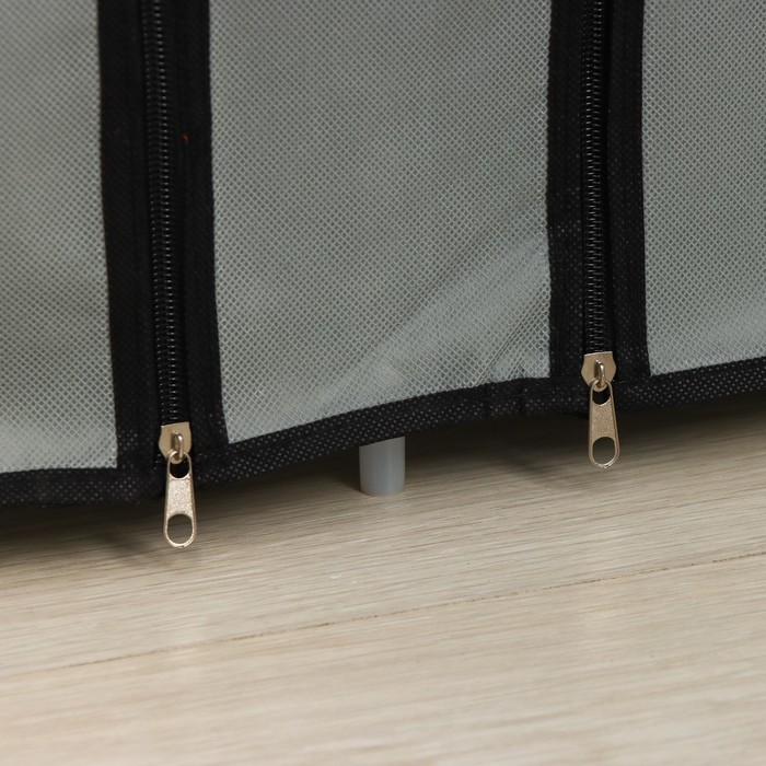 Полка для обуви двойная 6 ярусов, цвет серый