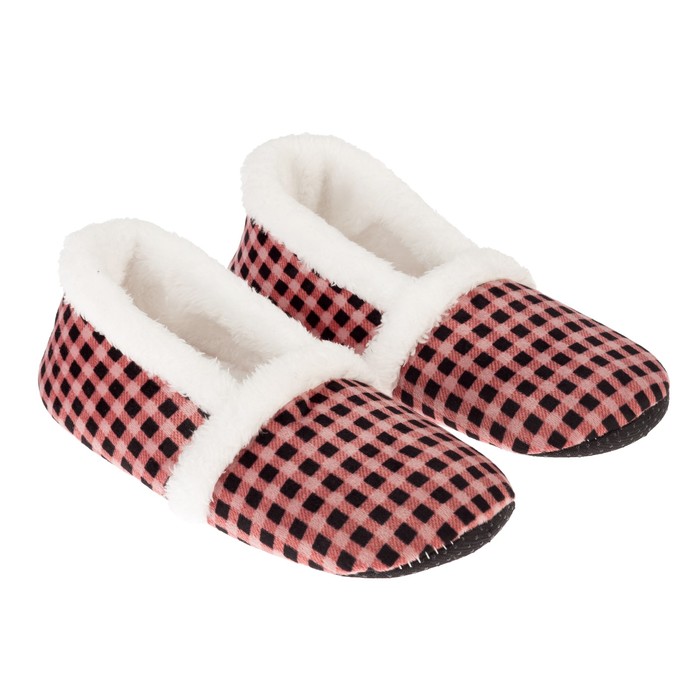 Тапочки-балетки женские "Клетка" (розовый) (р. 37/39) (25 см)