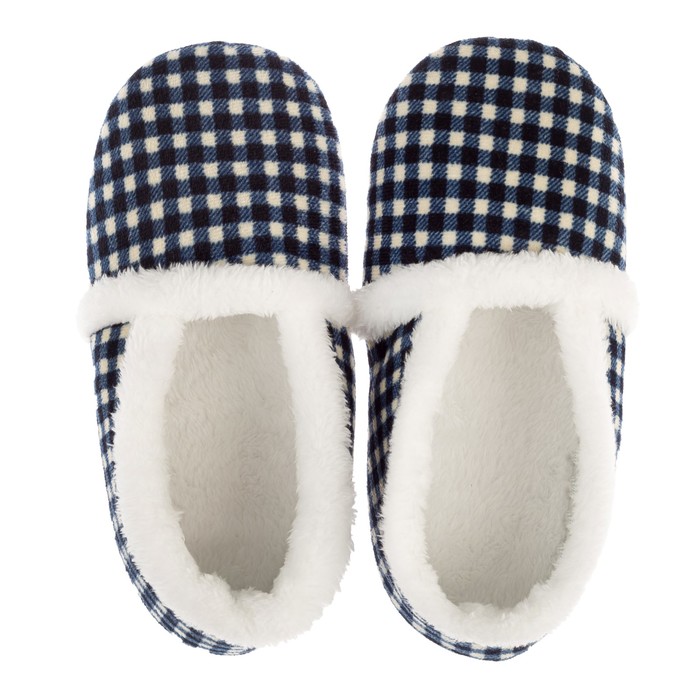 Тапочки-балетки женские "Клетка" (синий) (р. 37/39) (25 см)