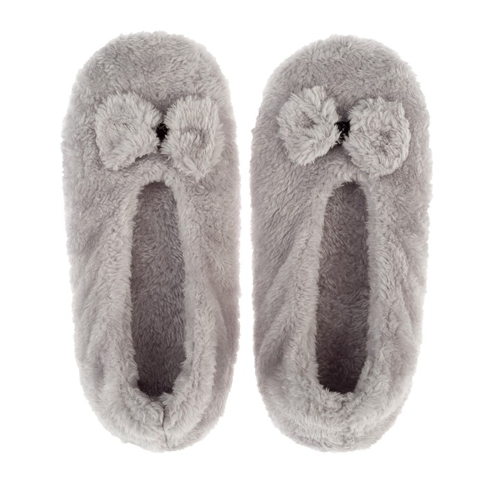 Тапочки-балетки женские "Бантик" (серый) (р. 37/39) (25 см)