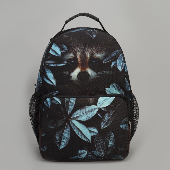 Сумка-рюкзак молодёжная «Енот», отдел на молнии, наружный карман