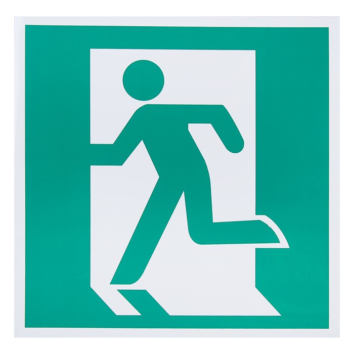 Знак "Выход здесь (левосторонний)", 200 х 200 мм