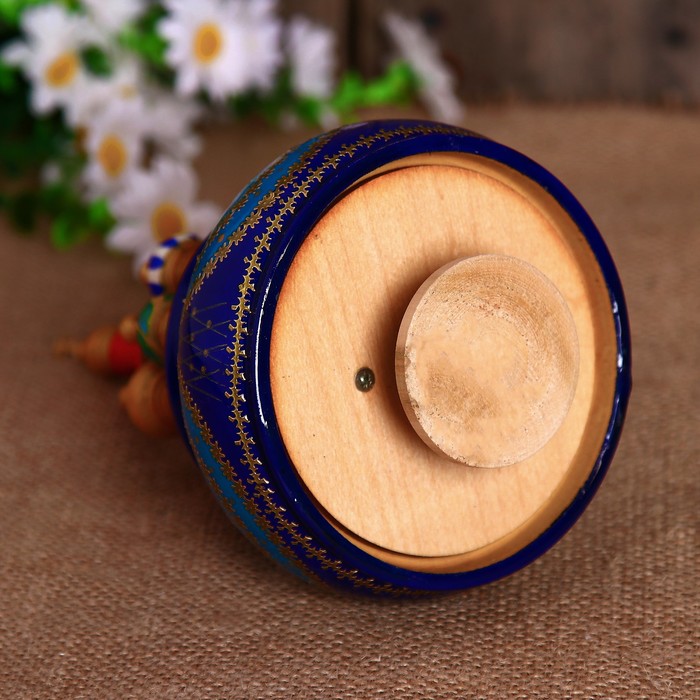 Сувенир-шкатулка музыкальная "Храм", 19х15,5 см, сине-голубая