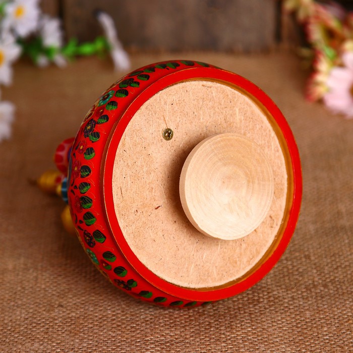 Сувенир-шкатулка музыкальная "Храм", 19х15,5 см, красная